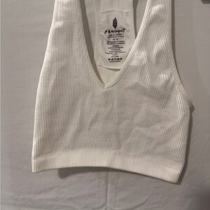 White Ribbed Women's Top